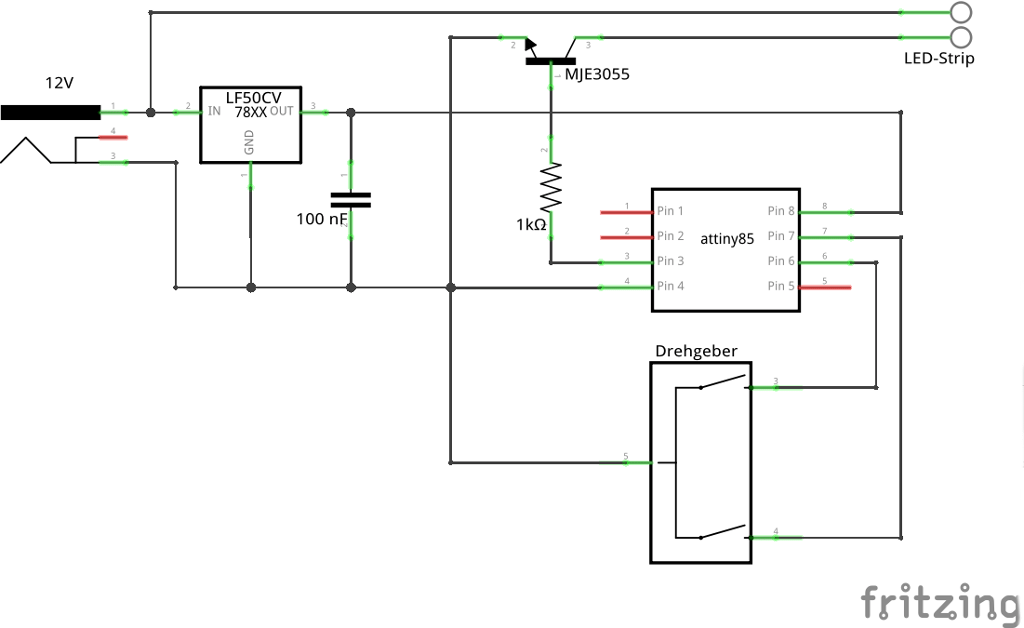 ATtiny85 und Drehgeber als LEDDimmer
